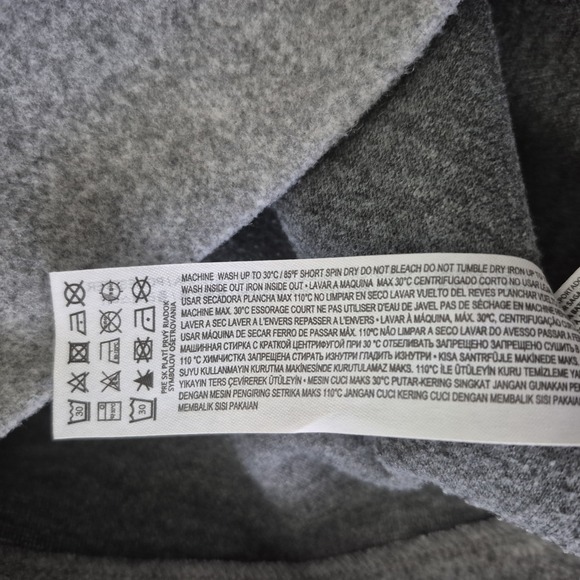 MNG by Mango Sweatshirt Womens XS Gray Crewneck Cropped Boxy Boho Pullover - Picture 4 of 8